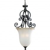 Thomasville Lighting Guildhall Collection 3-Light Forged Black Foyer Pendant